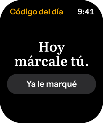 Reloj: Código del día, Hoy márcale tú